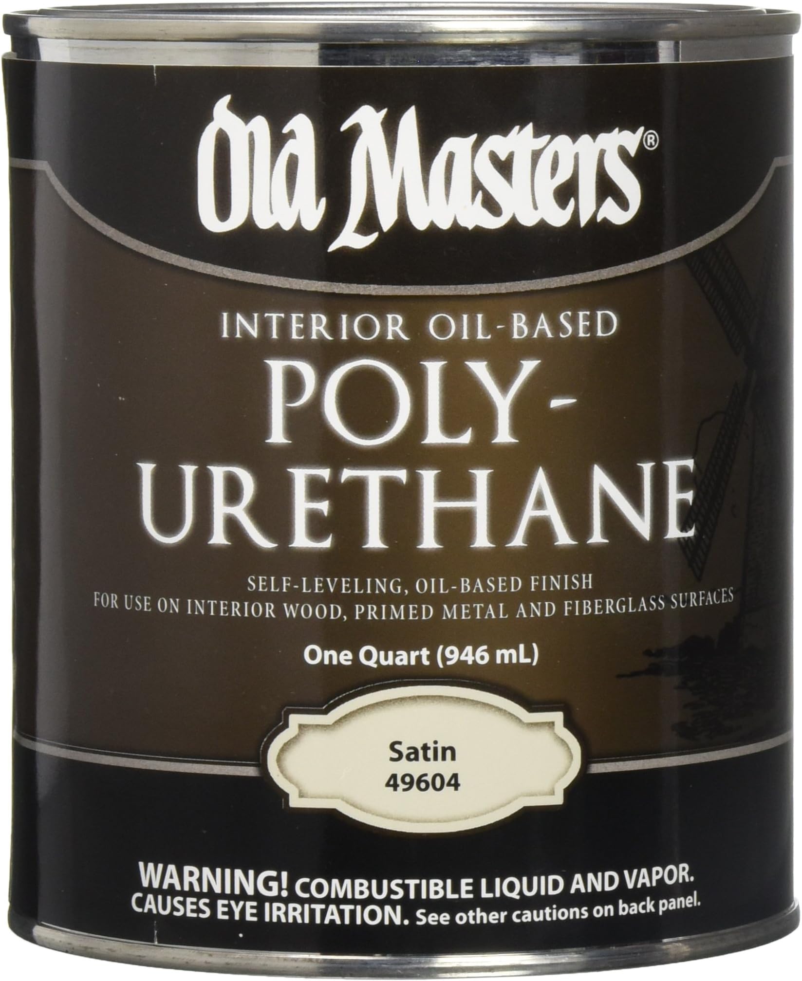 Old Masters Satin, 1 Quart 3590 Polyurethane Oil-Based Finish, 4 Count
