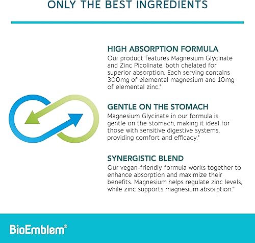 Miniatura 4 de BioEmblem Glicinato de magnesio con zinc y vitamina D3 K2