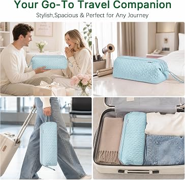 KarSyon Shark Flex Style Case for Dyson Airwrap Hair Dryer Brush Revlon Hair Tools Travel Bag Carry Case Flat Curling Iron Organizer, Baby Blue Light, Portability