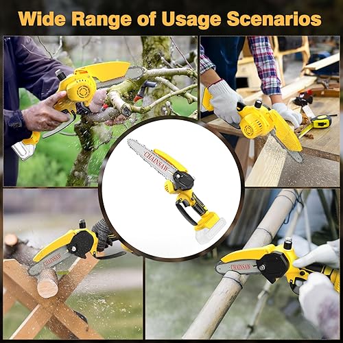 Miniatura 8 de Mini motosierra inalámbrica para Dewalt de 20 V MAX con batería (sin batería), motosierra eléctrica inalámbrica de 8 pulgadas con engrasador