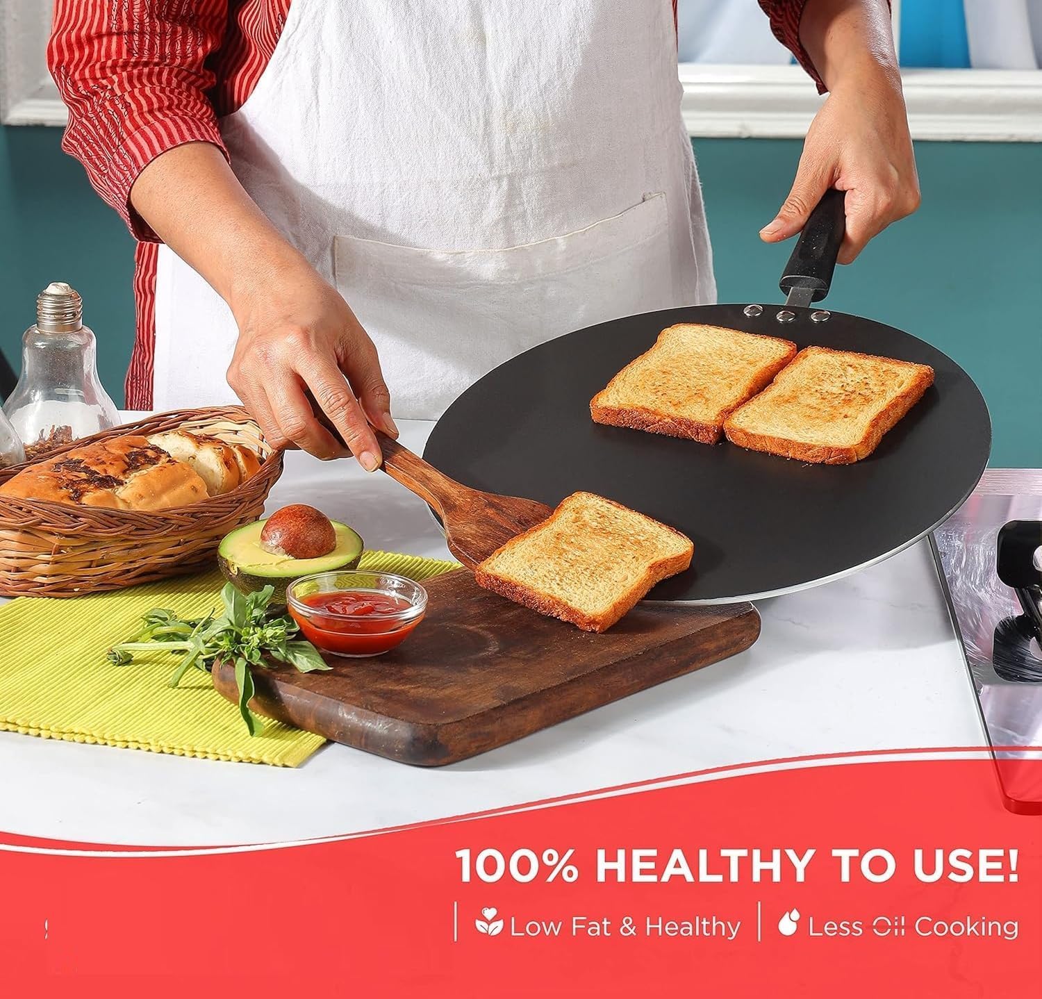 Roti iron Tawa Kitchen Item - Non-Stick Multi Tawa for Chapati, roti Rolles Home Kitchen Item For daliy Use Pack of 1 (Black)