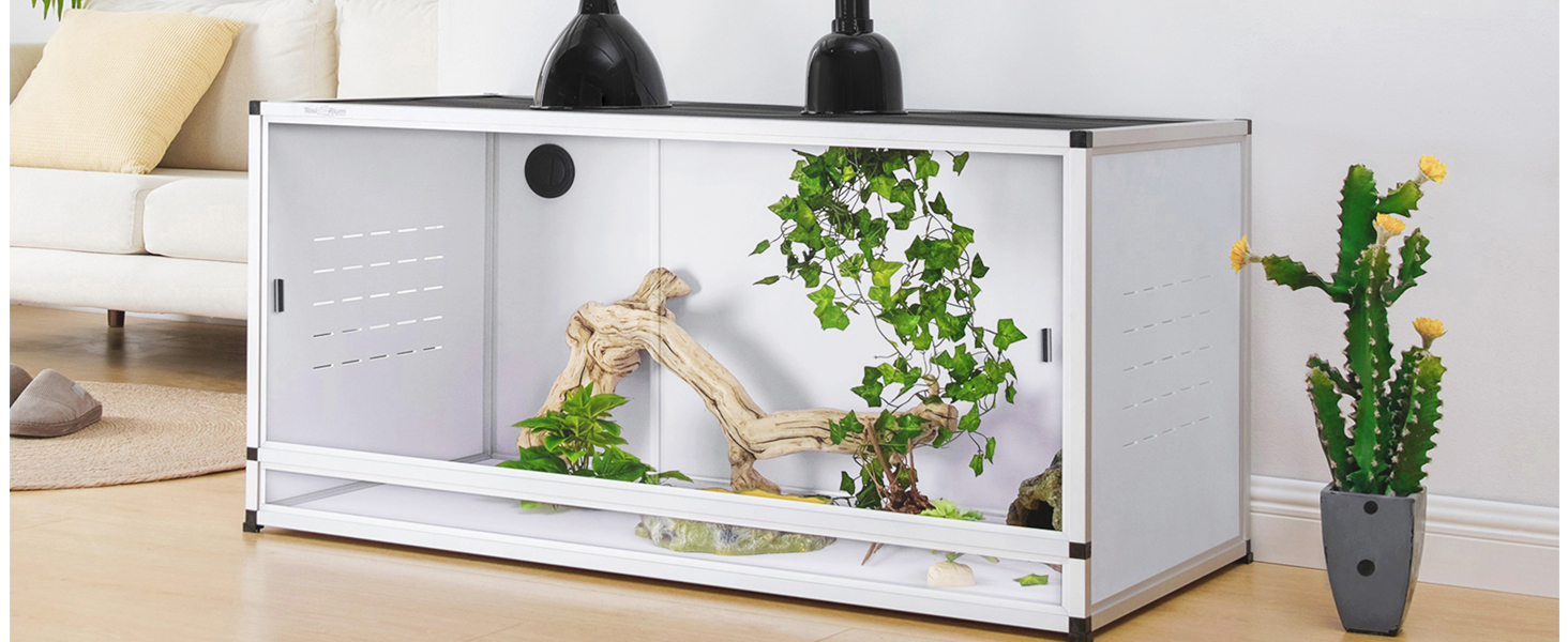 PVC Reptile Enclosure 44''x20''x20''Stackable Space Efficient