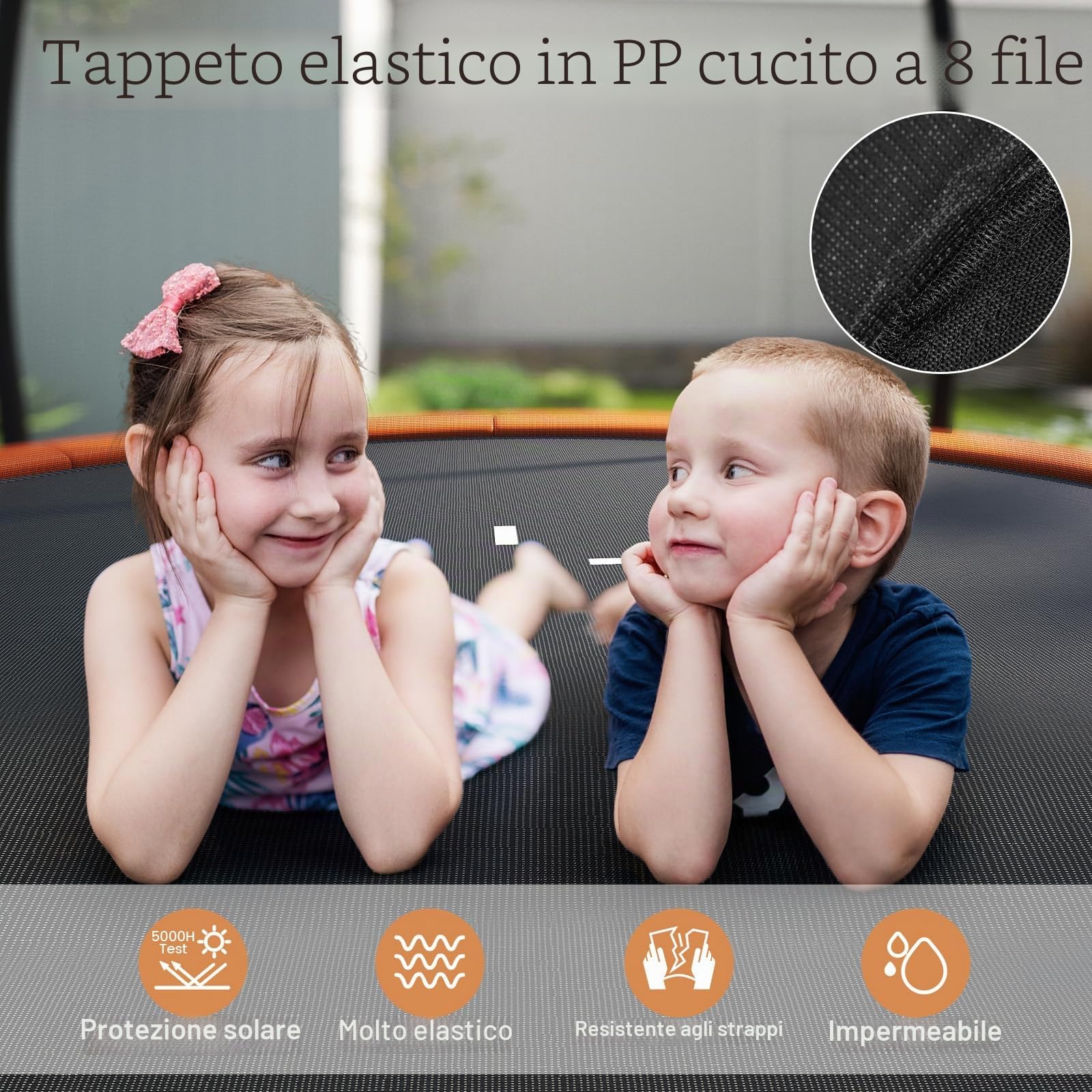 LIFEZEAL Trampolino da giardino per esterni, con rete di protezione e scala, trampolino per bambini, diametro 244/305/366 cm, con telaio in acciaio, attrezzature sportive per bambini e adulti