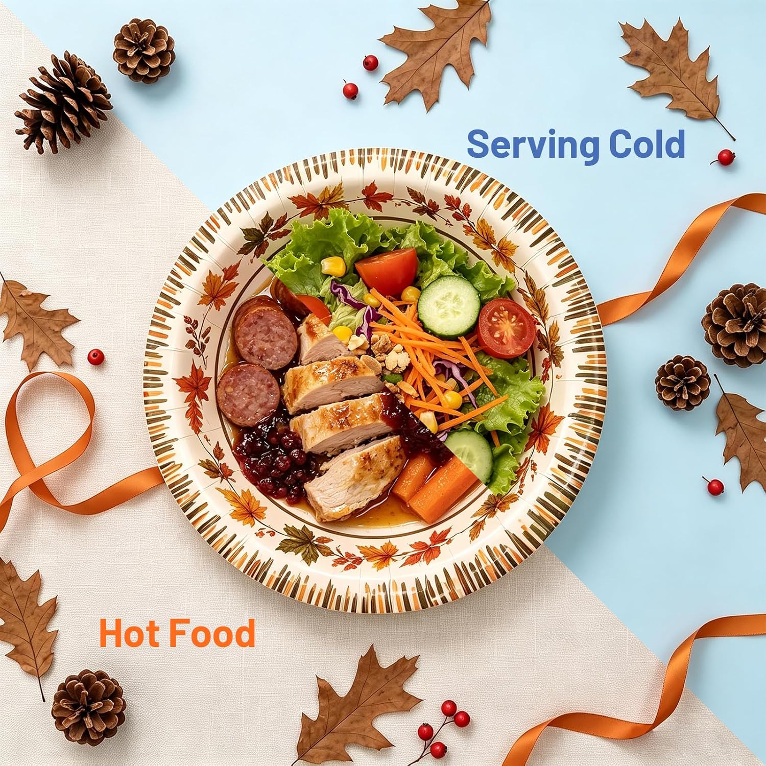 Fancy Land Thanksgiving Paper Bowls 40 Pcs Fall Disposable Bowls image 5
