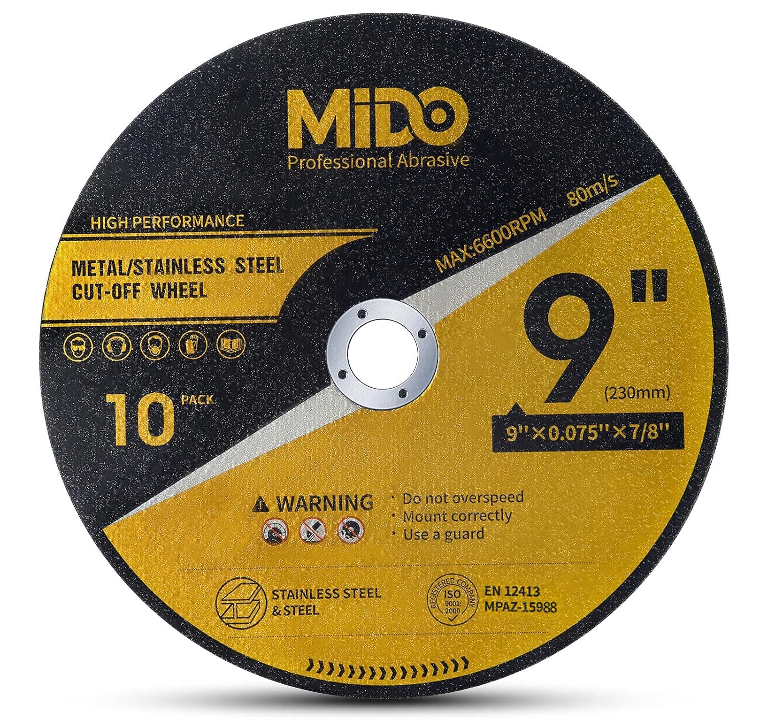 Sponsored Ad - 10 Pack Cut Off Wheels 9 Inch Cutting Wheel 9” x .075” x 7/8” Metal&Stainless Steel Cutting Disc Fit for Angle Grinder