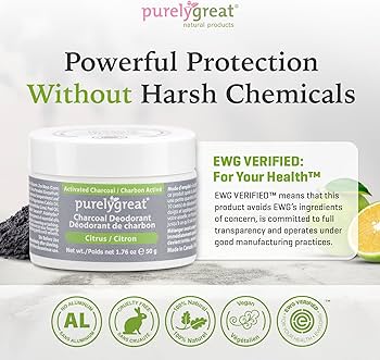 Amazon.com : Purelygreat - Citrus Scented Charcoal Deodorant Cream