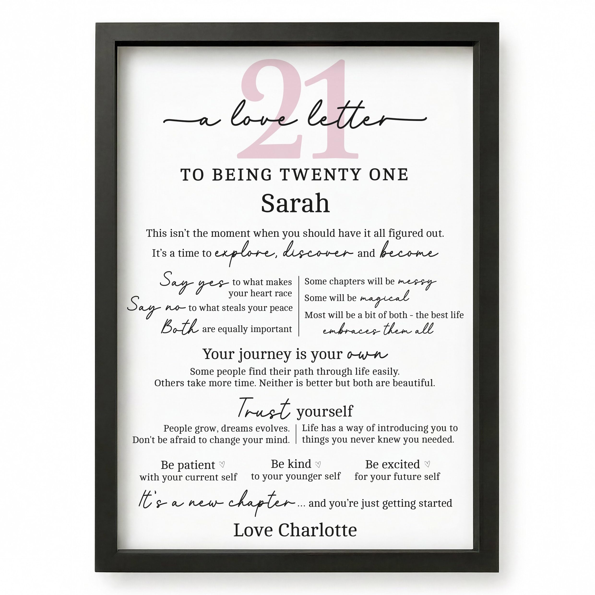 Beecreative 21st Birthday Gifts For Girls, Personalised Twenty First