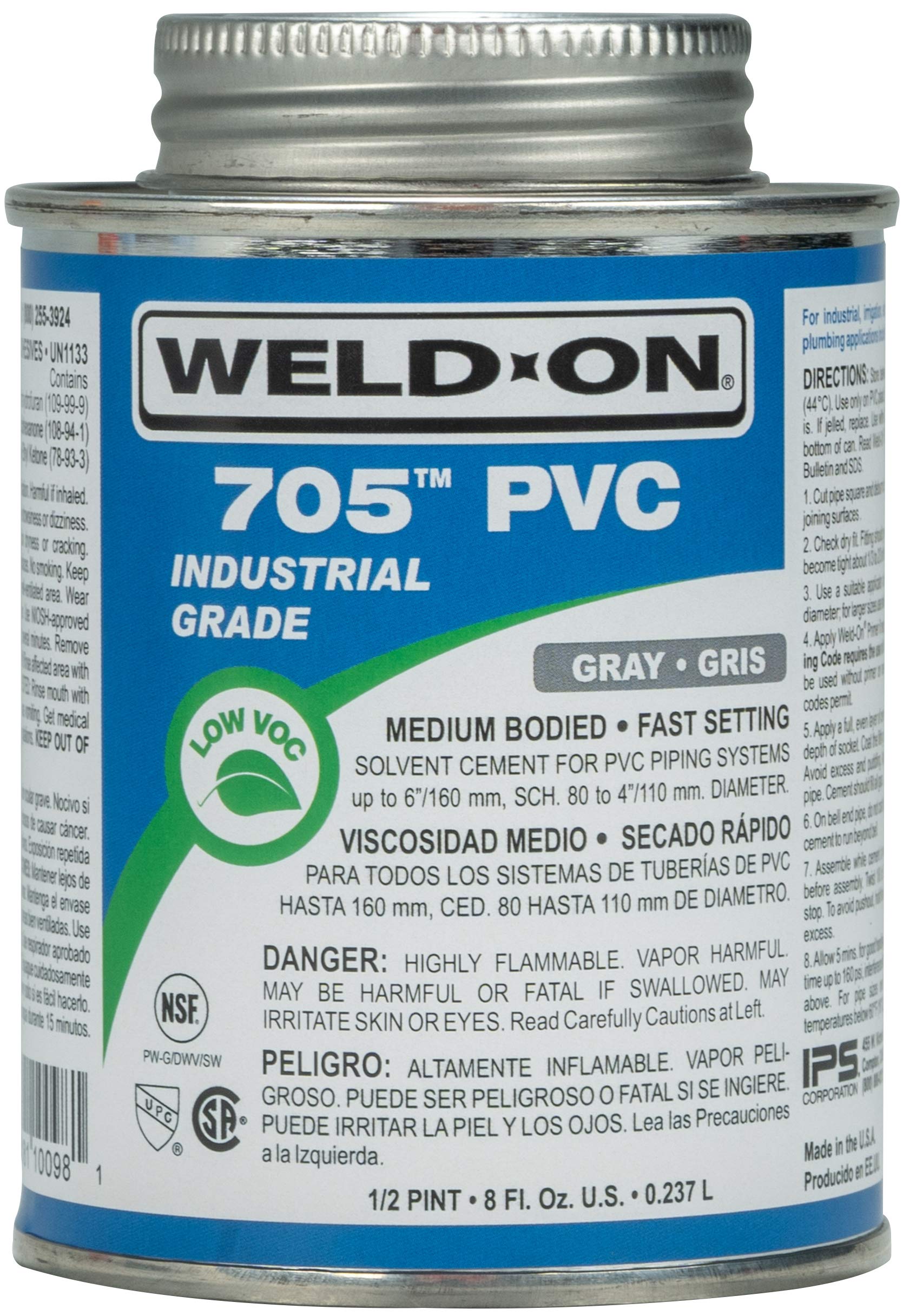 Weld-On PVC Solvent Cement - 1/2 Pint -1 Weld-On PVC Solvent Cement - 1/2 Pint -1