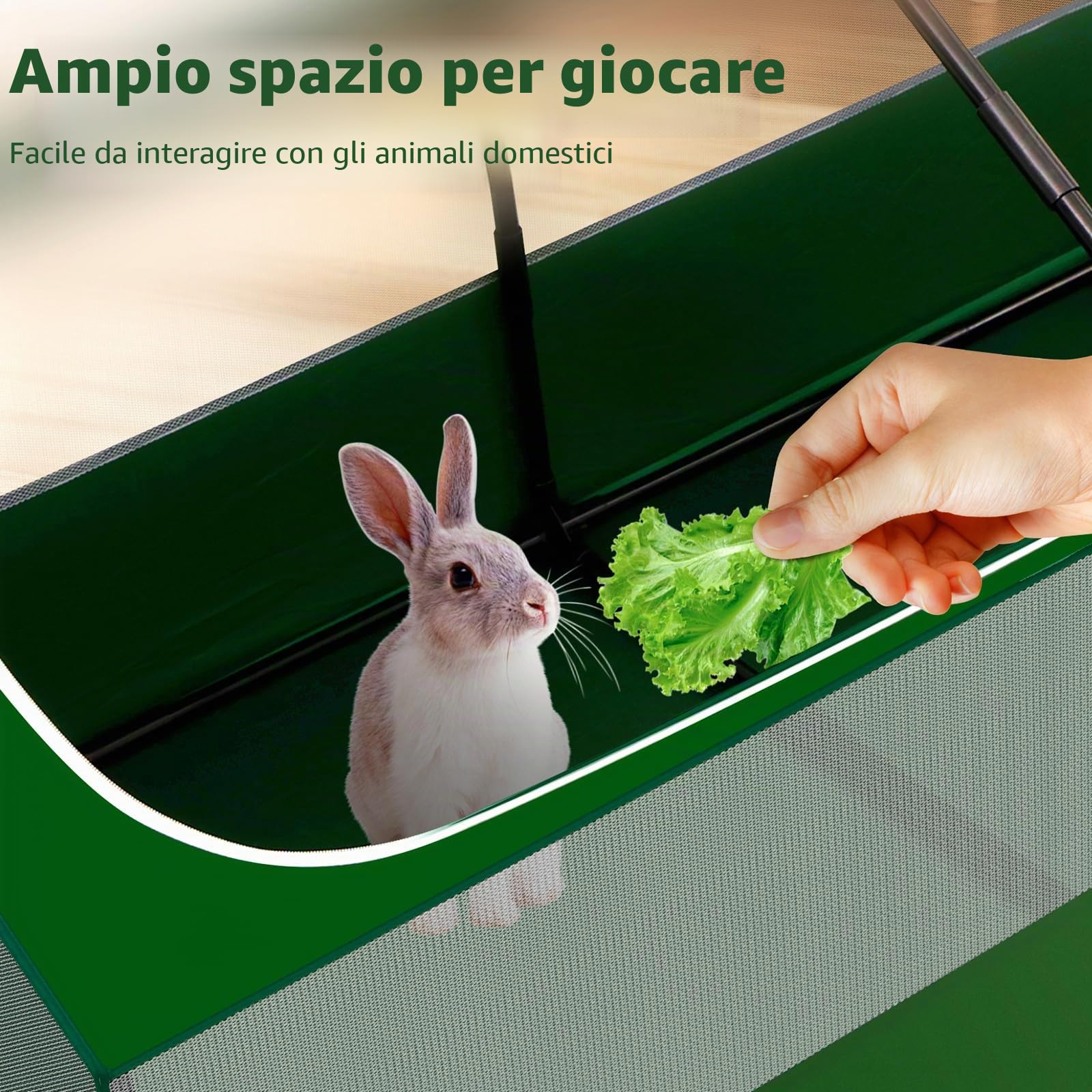 Recinto per piccoli animali, recinto per conigli, gabbie per porcellini d'India per interni ed esterni, pollaio portatile, recinto per cuccioli con pavimento impermeabile per porcellini d'India, polli