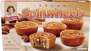Little Debbie Pecan Spinwheels - Cinnamon Pecan Sweet Rolls, 8 Count Box, Nostalgic Morning Snack with Recipe Ideas