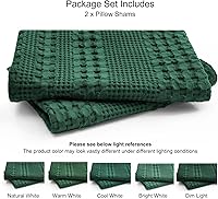 Vista 32 de PHF Fundas de almohada 100% algodón con tejido de gofre de 24 x 24 pulgadas, paquete de 2 fundas cuadradas para decoración elegante del hogar, sin