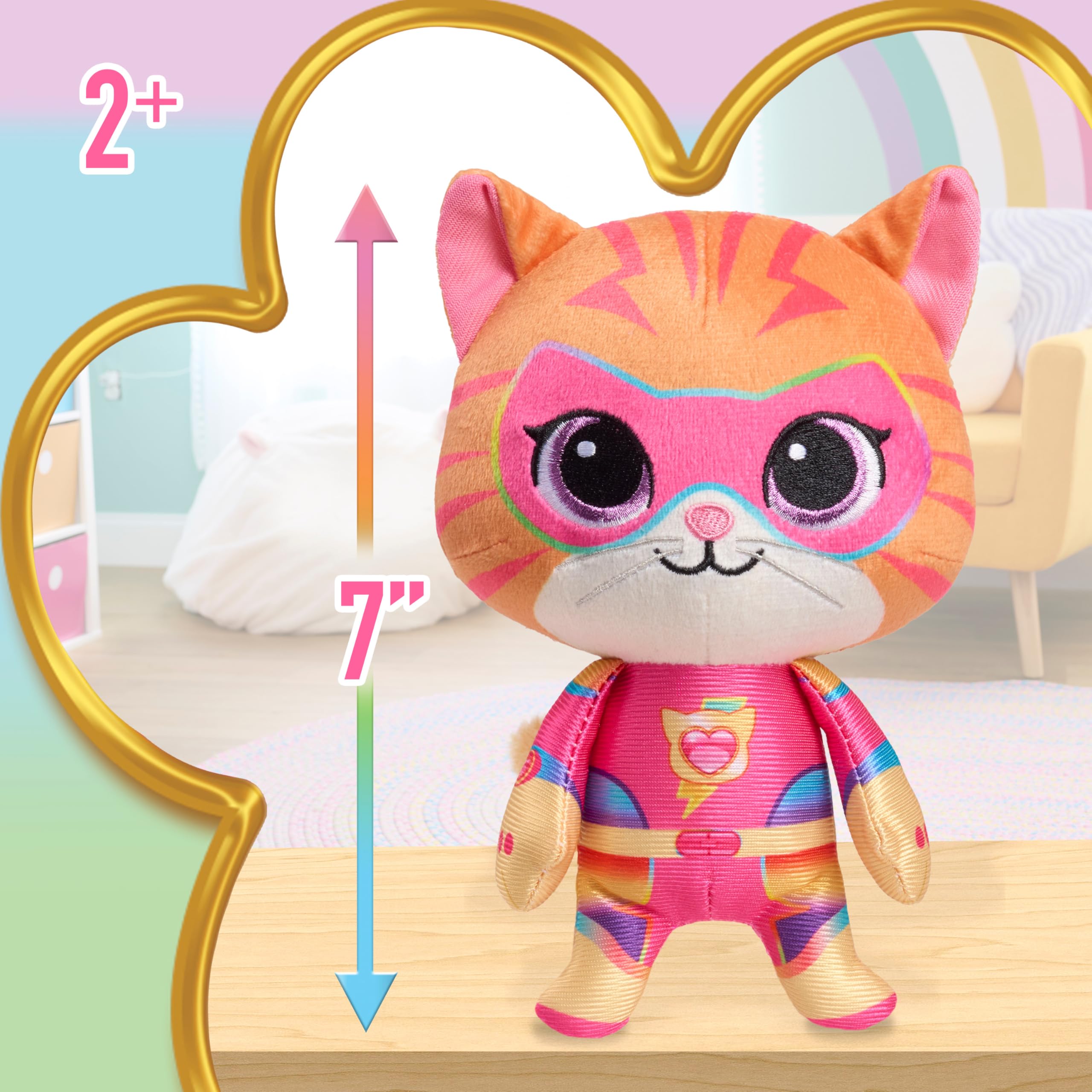 Just Play Disney Junior SuperKitties Su-Purr Charged - Peluche Ginny, 17,8 cm, per bambini dai 2 anni in su