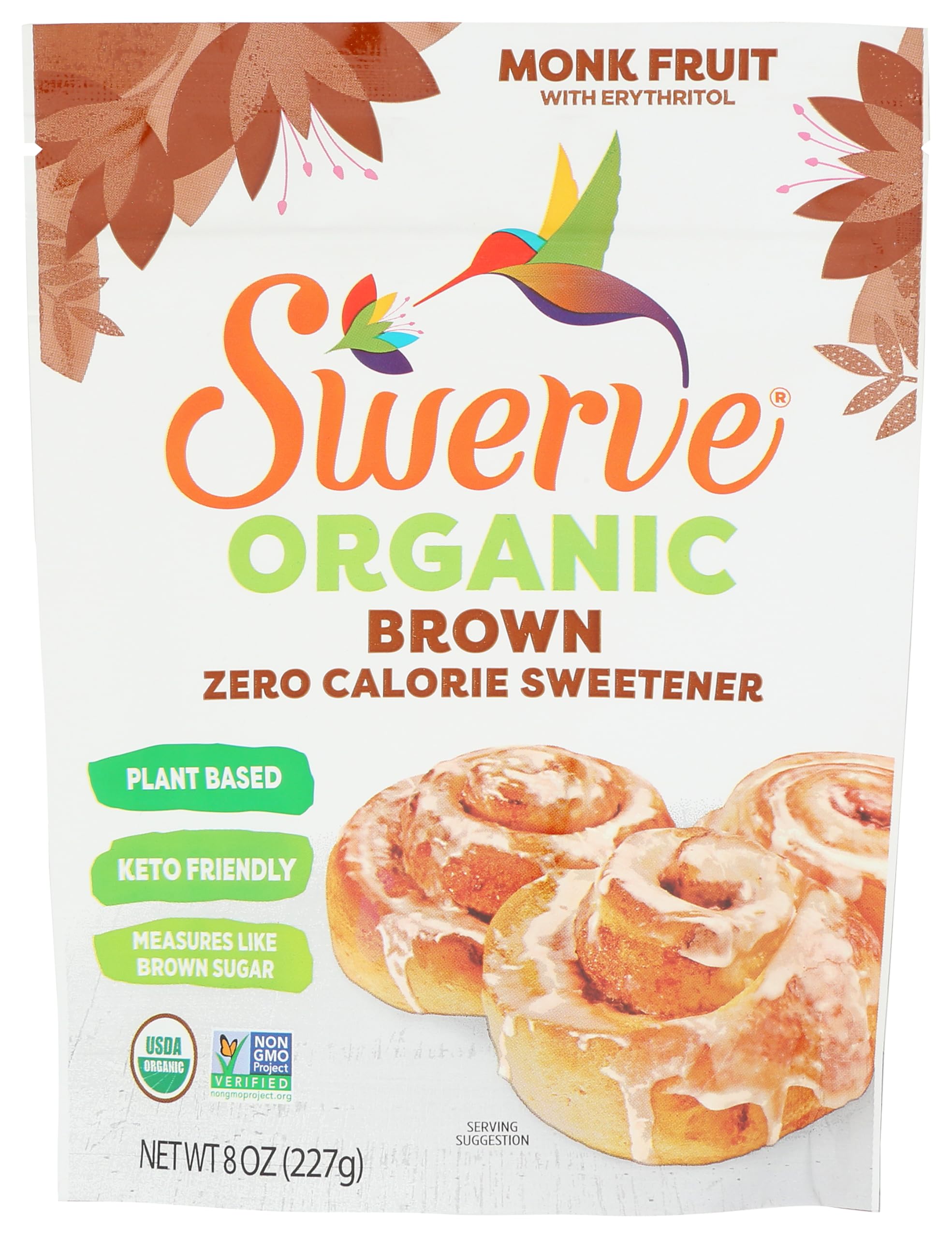 Organic Monk Fruit Brown Sugar Replacement Sweetener, 8 Ounce (Pack of 2)