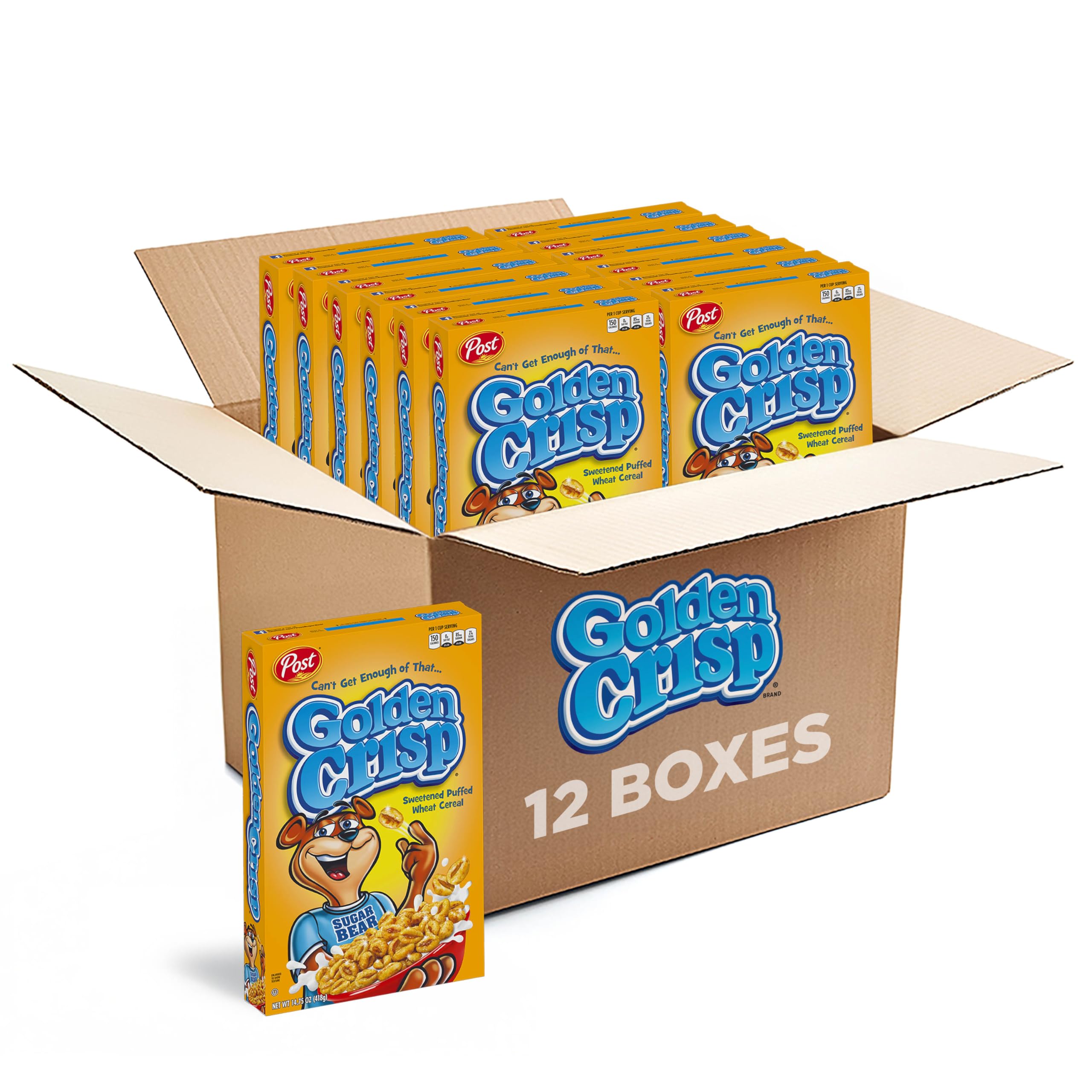 Post Golden Crisp 88008 - Cereales para desayuno (420 ml, 12 unidades, 420 ml)