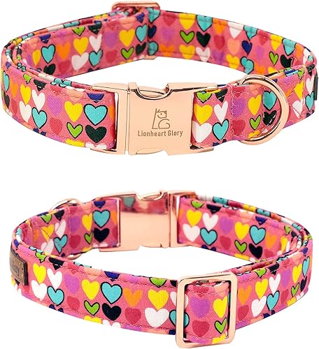 Miniatura 7 de Lionheart glory Collar para el día de San Valentín, collares de perro con corazones rojos para perros pequeños y lindos collares de primavera para