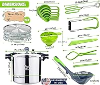 Vista 5 de Supa Ant Olla a Presión para Conservas de 23 Cuartos con Kit de Suministros para Principiantes - Olla a Presión para Conservas con Manómetro - Olla