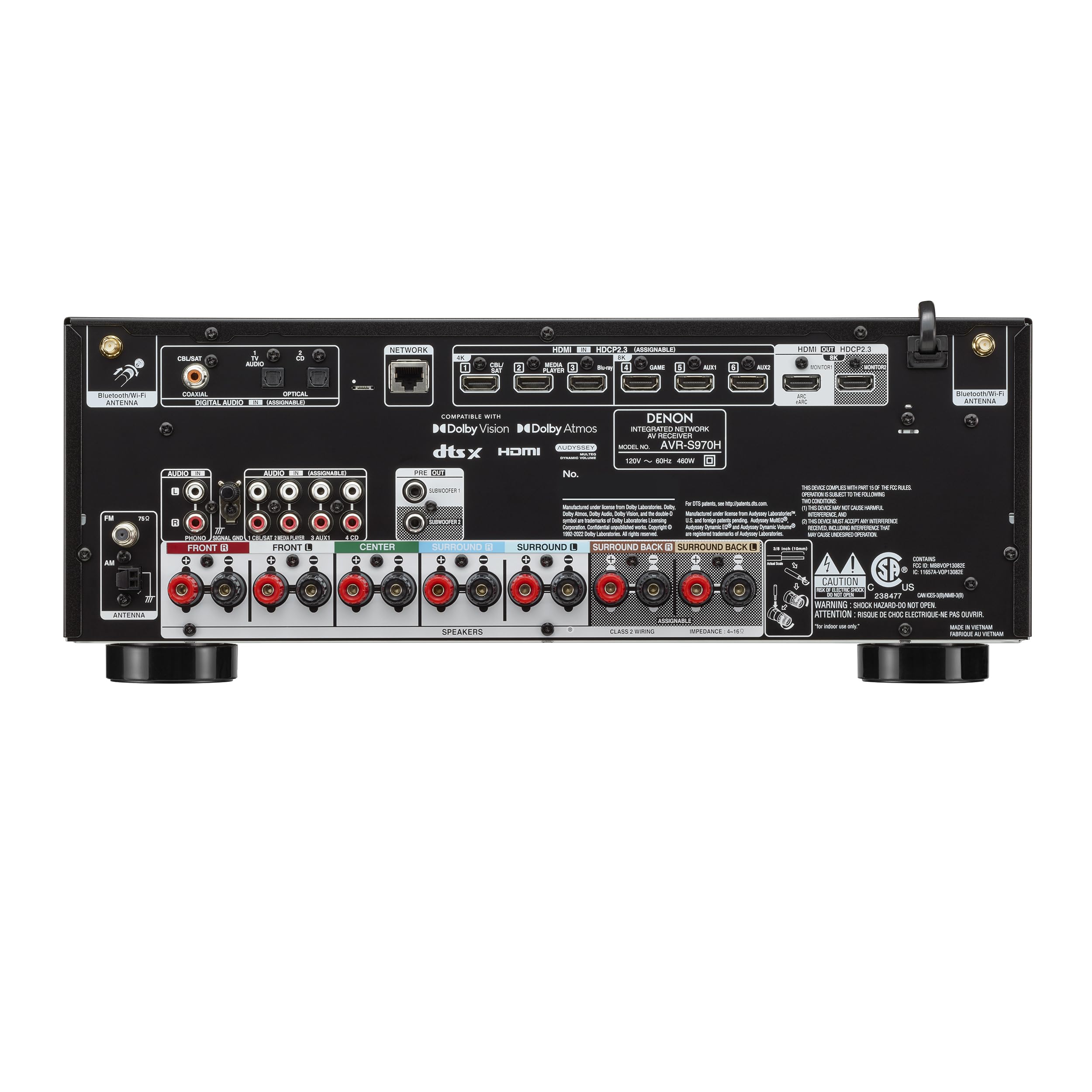 Denon AVR-S970H 7.2 Channel 8K UHD AV Receiver (90W x 7), Wi-Fi, Bluetooth — Amazon image 2