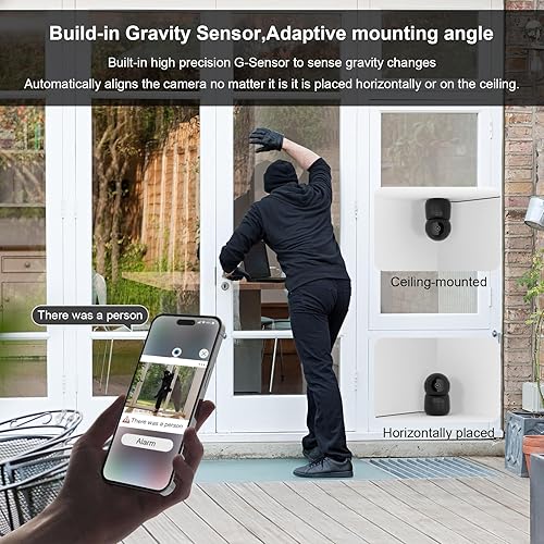 Miniatura 6 de Cámara para interiores, cámaras 2K para seguridad en el hogar con aplicación de detección de movimiento, alarma de seguimiento automático, horario