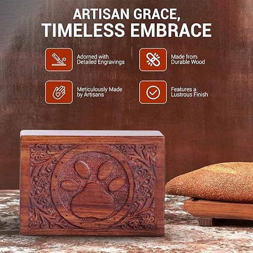 Miniatura 2 de Caja de Urna de Madera para Cenizas Humanas, Urnas Funerarias de Cremación, Urna Decorativa, Caja Conmemorativa para Mascotas, Urna para Gatos Bebés