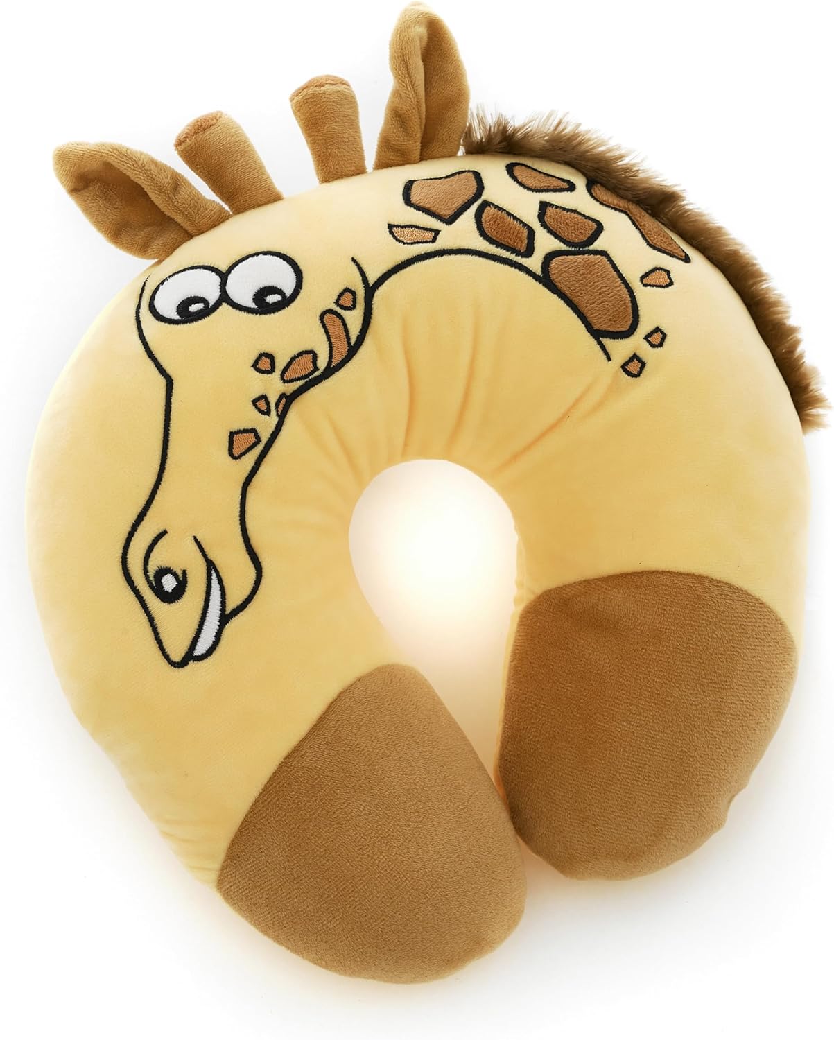 Kids Travel Neck Pillow – Cozy U-Shaped Soft Cushion, Cute Animal Design, Toddler Neck Support for Car, Plane, Train & Road Trips, Travel Pillow for Boys & Girls, Machine Washable [GIRAFFE ]