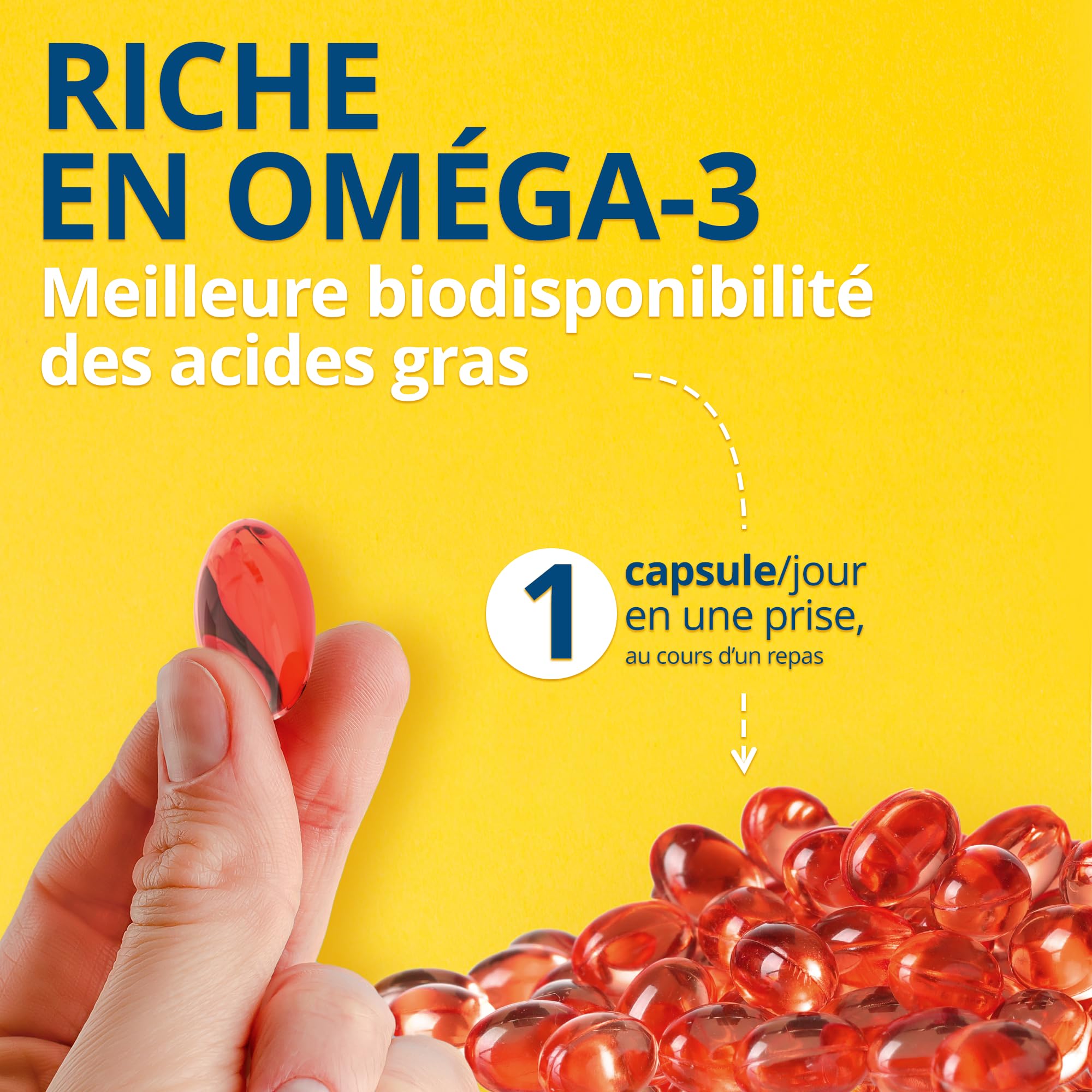 OM3 - Huile de Krill - Riche en Oméga-3, Phospholipides et Esters d’Astaxanthine -Pêche de manière durable en Antarctique - 30 capsules