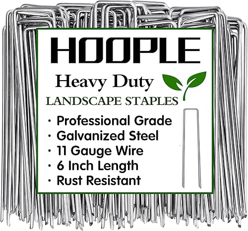 Estacas de seguridad resistentes en forma de U de 6 pulgadas calibre 11 100 unidades grapas de cerca de césped para anclar barrera de malezas y tela Estacas de seguridad resistentes en forma de U de 6 pulgadas calibre 11 100 unidades grapas de cerca de césped para anclar barrera de malezas y tela