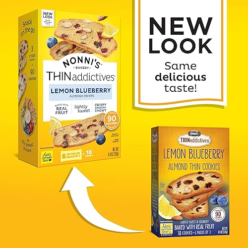 Miniatura 3 de Nonni's THINaddictives Galletas finas de almendra, galletas italianas de limón, arándanos y arándanos, galleta italiana fina, galleta de almendra,