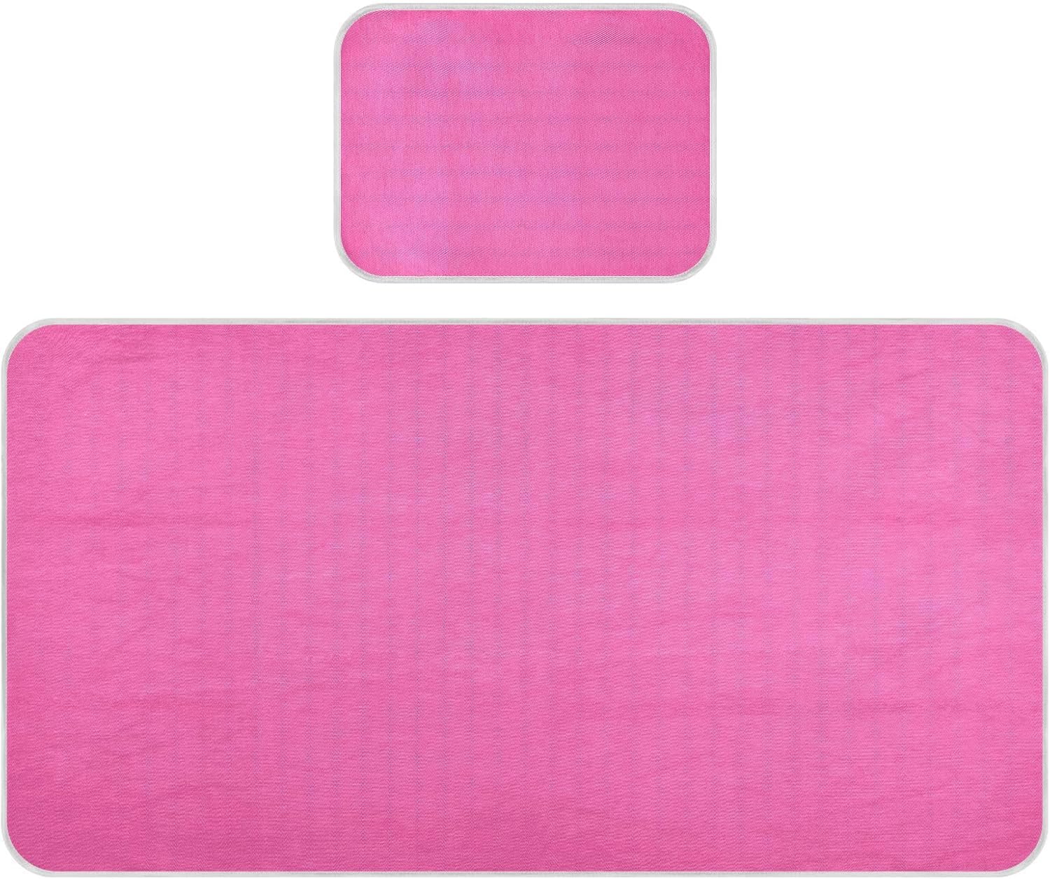Baby Cooling Mat Pink Purple Solid Color Ice Silk Breathable Mesh Summer Crib Mattress Pad with Pillowcase, Soft Cooling Sleeping Surface for Infant & Toddler, 52"x28"