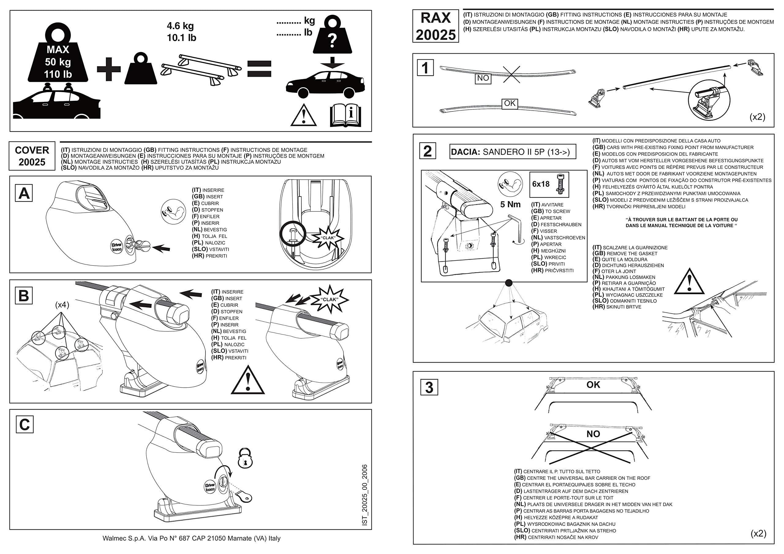 Tetrax Cam Sistema portatutto premontato RAX - cod.20025