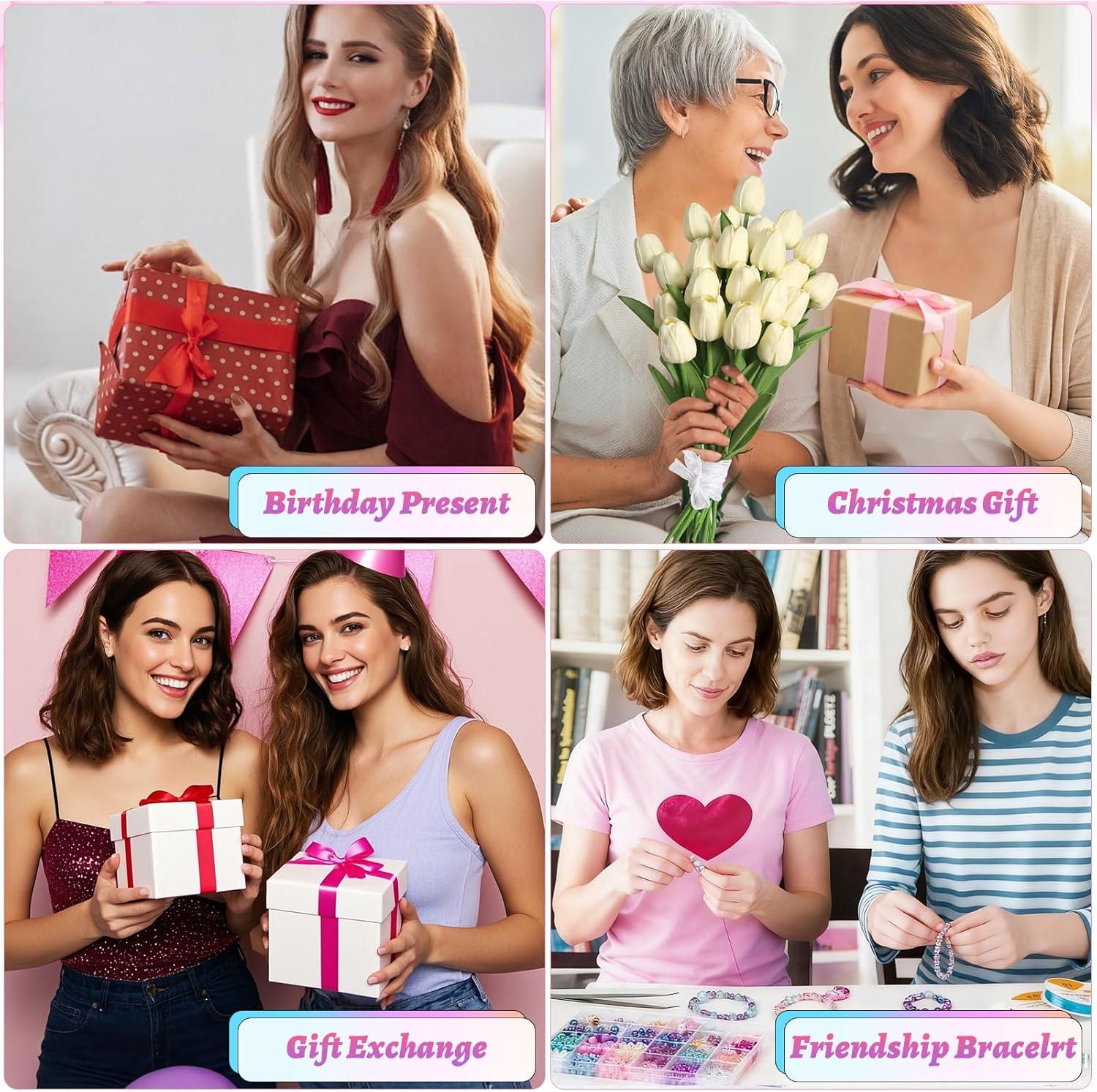 Cludoo 773Pcs Mermaid Charm DIY Beads for Jewelry Making, Unicorn DIY Bracelet Making Bead Kit for DIY Craft with Starfish Shell, Ocean Pearl Beads - Image 7