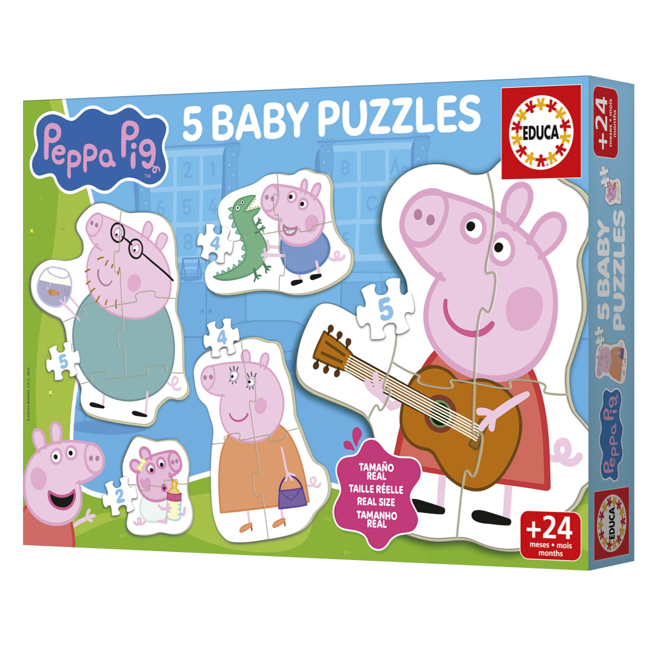 Amazon.com: Educa - Set of 5 progressive Peppa Pig baby puzzles