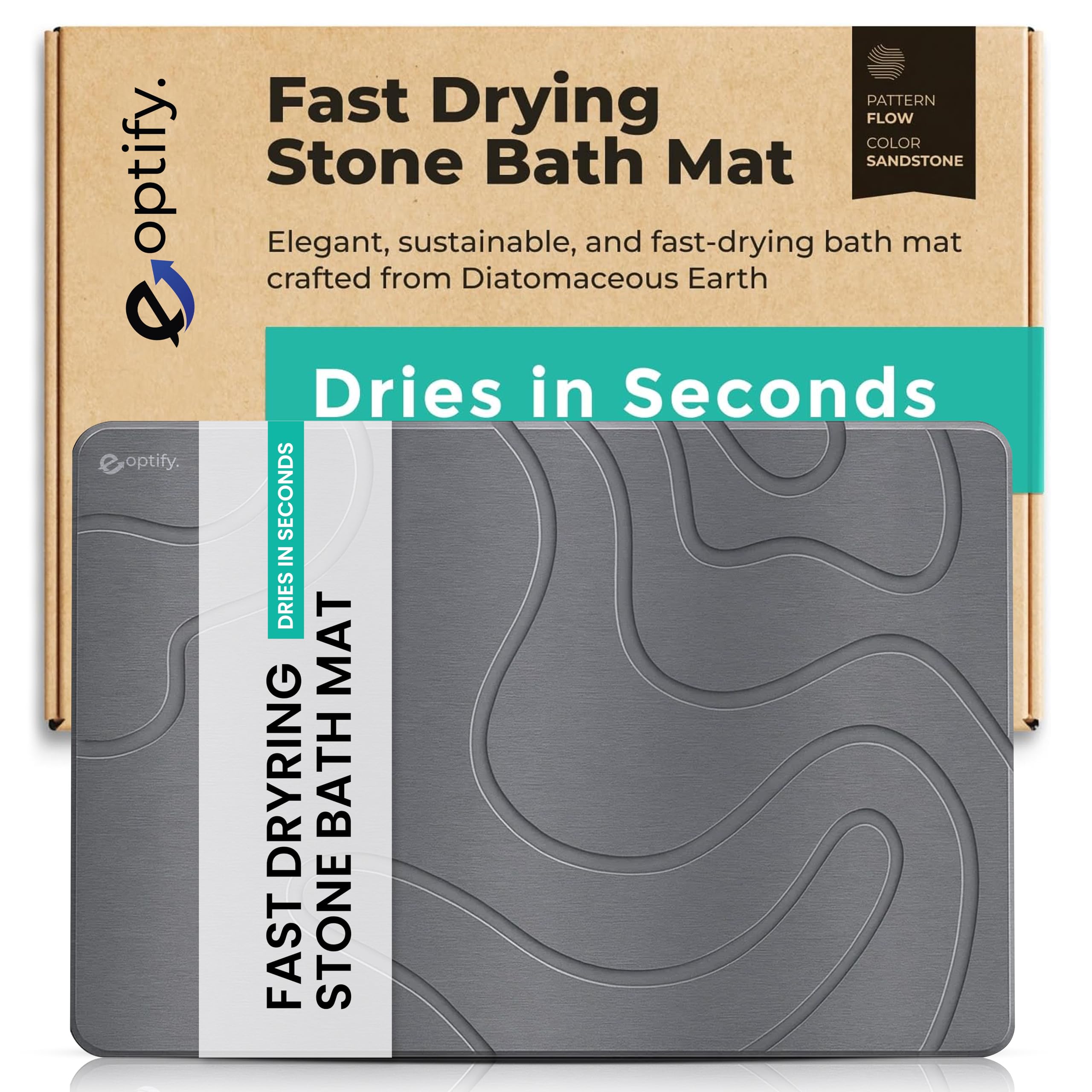 Large Stone Bath Mat, Silica Mud Bathmat, Stone Bathroom Mat Anti Slip, Diatomaceous Earth Bath Mat, Diatomite Drying Mat, Quick Dry Diatomite Bath Mats For Bathroom, Bathroom Mat Water Absorbent