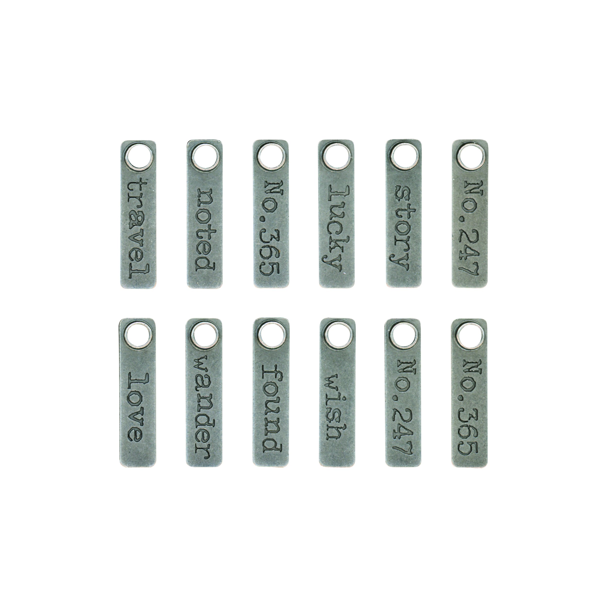 Adorno Tim Holtz gris para scrapbook y manualidades formato small