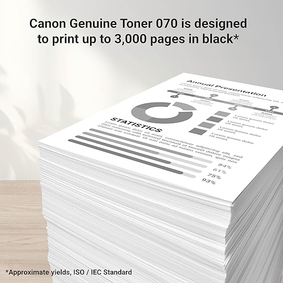 Canon Genuine 070 Black Toner Cartridge Compatible with MF465dw, MF462dw, LBP247dw, LBP246dw