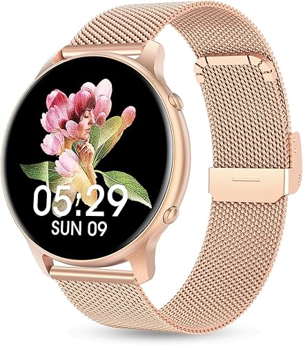 Relojes inteligentes de cara redonda para mujer reloj inteligente HD 2023 compatible con iPhoneSamsung reloj rastreador de fitness impermeable 3ATM