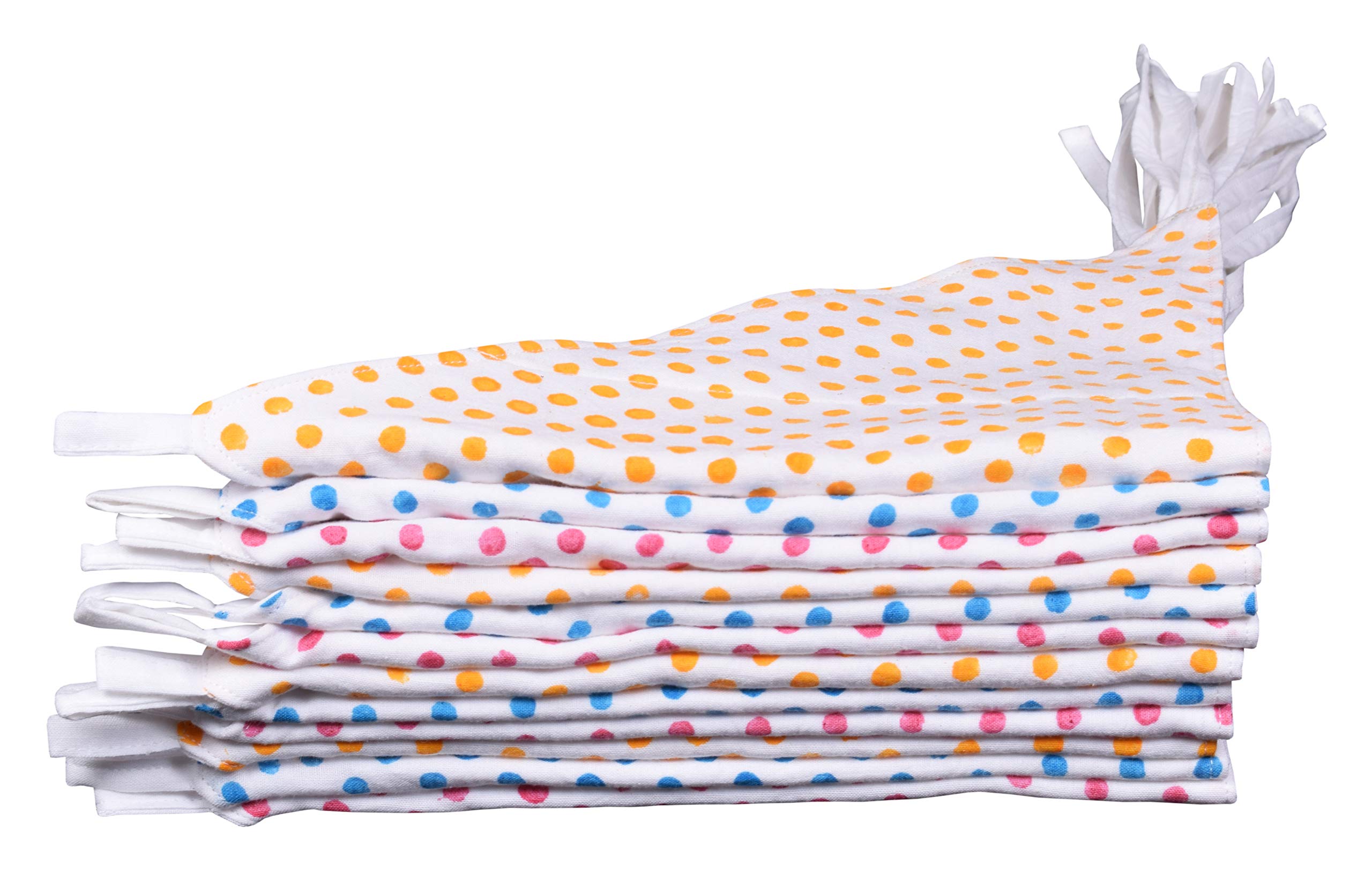 MK HANDICRAFT Set of 12 Pieces Soft and Pure Cotton Triangular Nappies for Babies (Multi, Children: S)-image-40