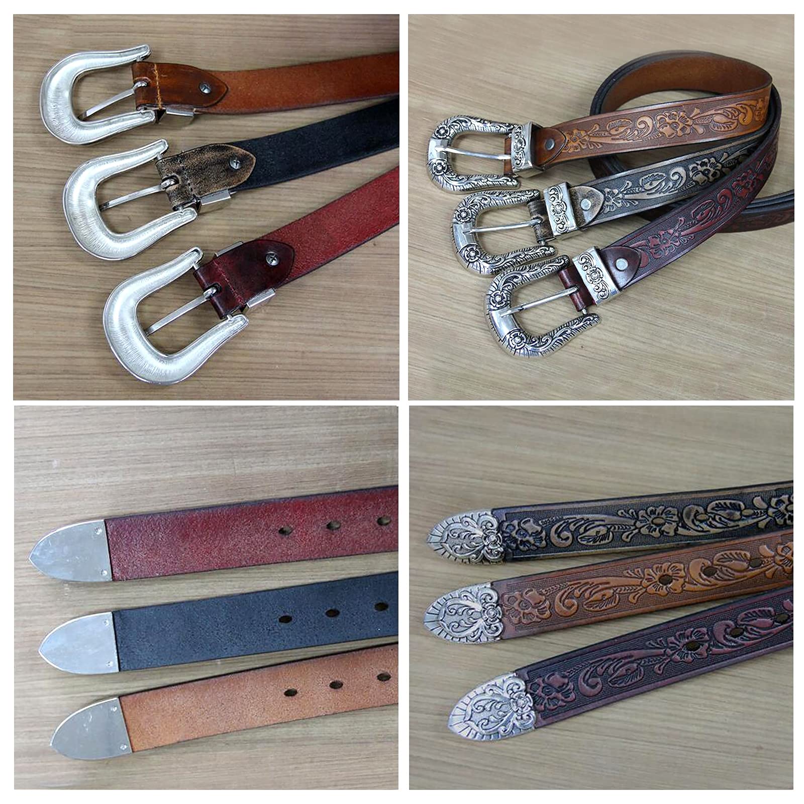 Herren Damen Leder Gürtel Dornschließe Handgemacht Beiläufige Ledergürtel Echtleder Exquisit Geschnitzte Muster Jeansgürtel Versch Farben Und Größen,Schwarz,105cm/waist:34"~36"