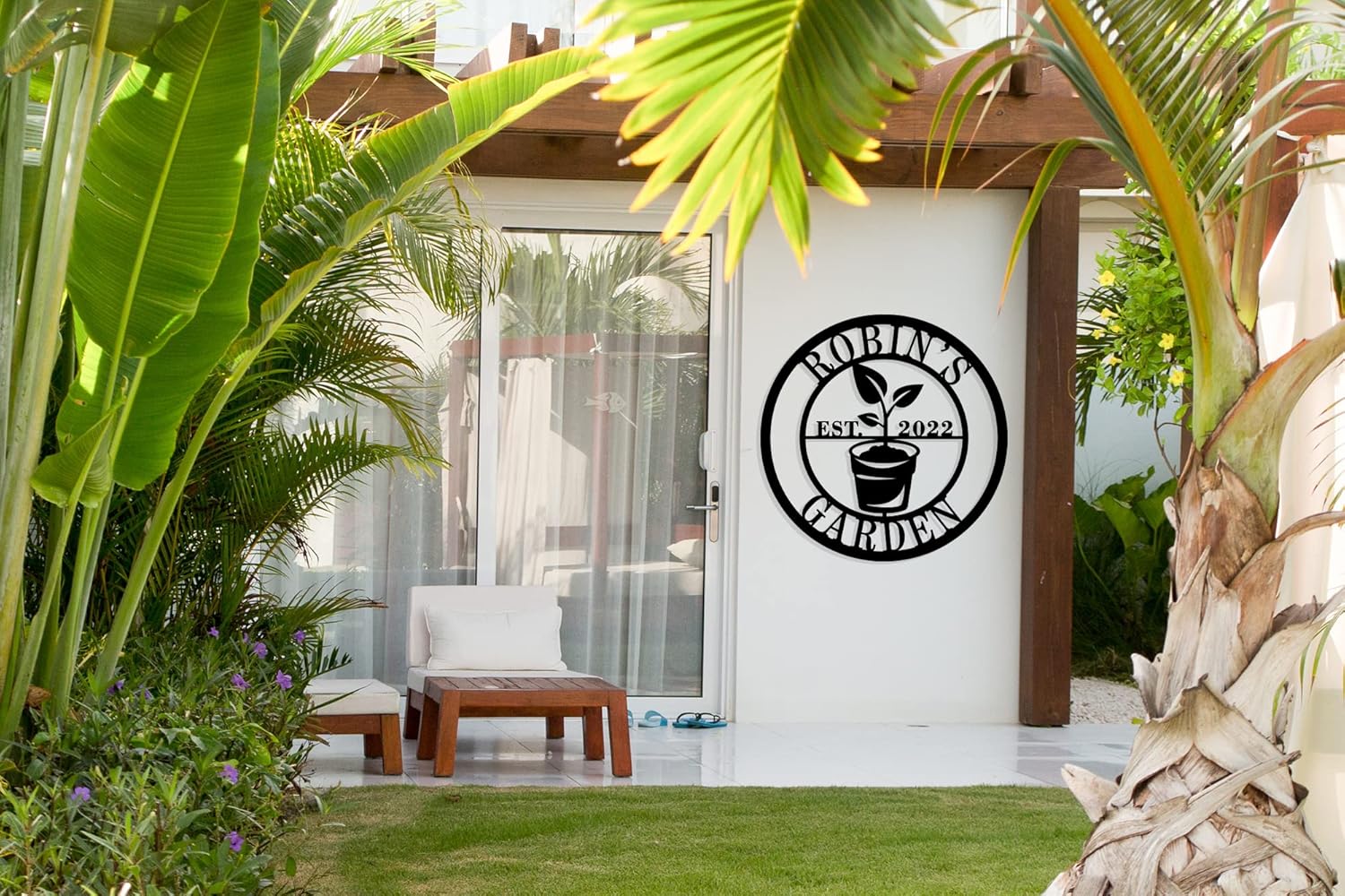 Personalized Garden Signs Vegetable Garden Sign Custom Garden Sign Metal Garden Sign Personalized Garden Signs with Name Outdoor Garden Sign Garden Wall Decor for Outside Grandmas Garden Sign