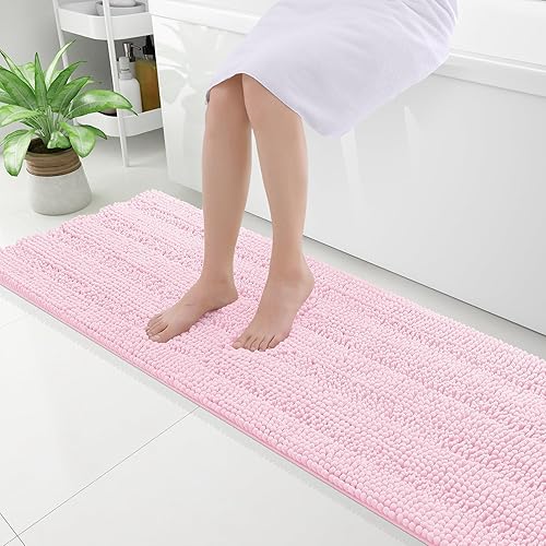 Miniatura 129 de Grandaily - Alfombras de baño de felpilla a rayas, extragruesas y absorbentes, antideslizantes, con fibras largas y suaves, lavables a máquina, para