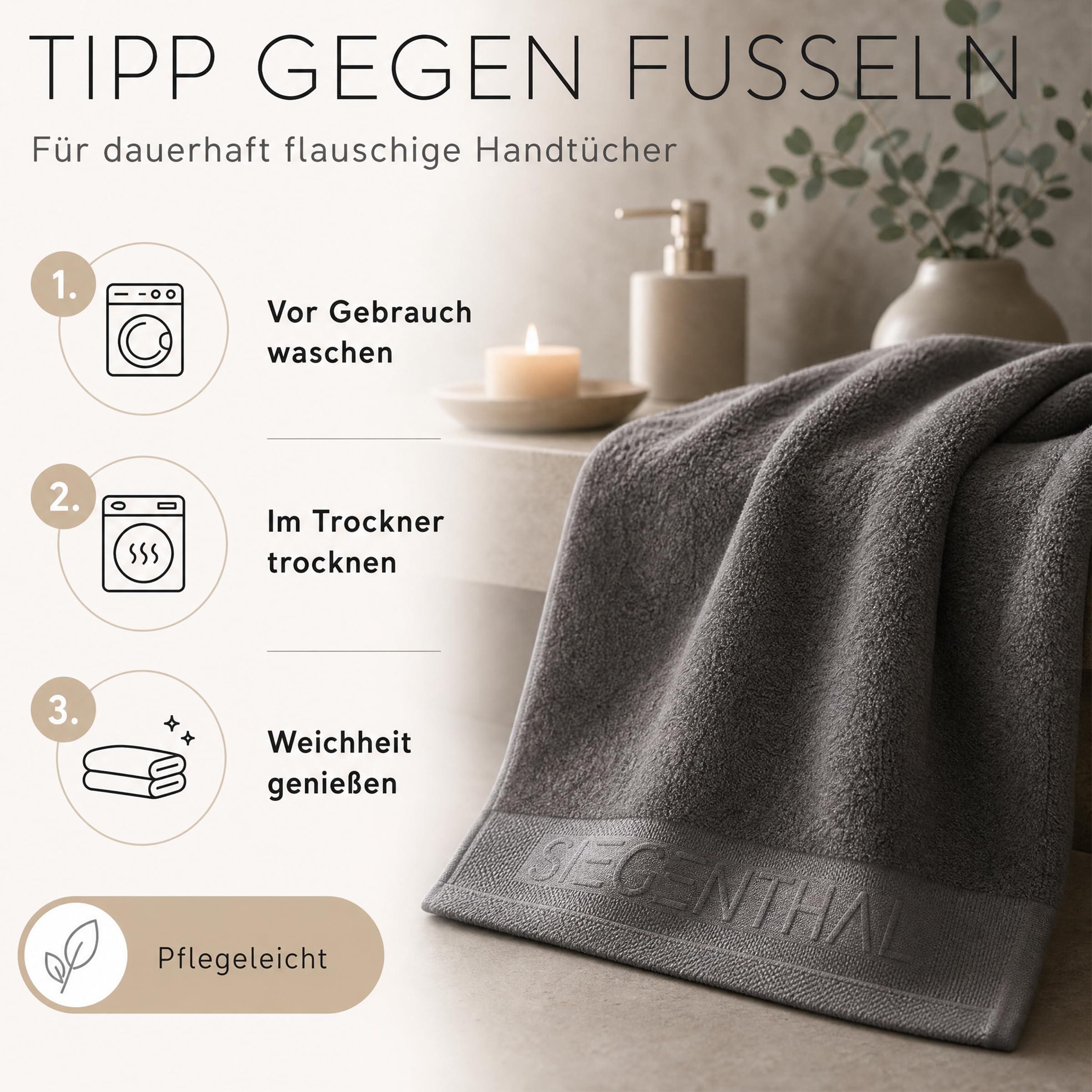 Juego de toallas suaves y absorbentes para baño y cocina, color gris oscuro