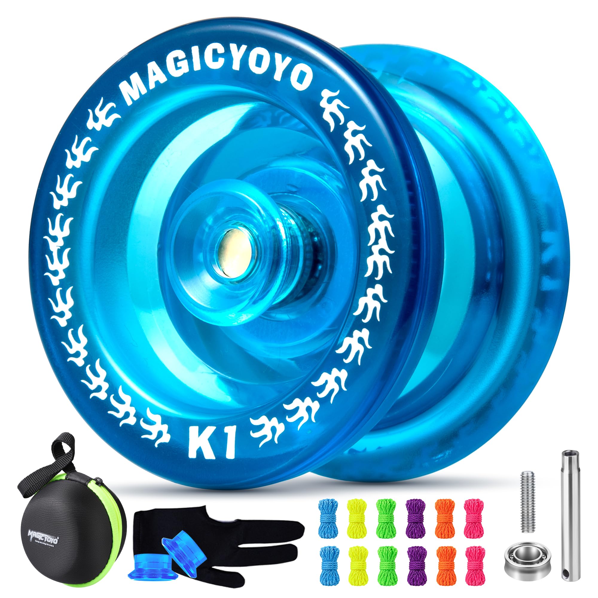 MAGICYOYO K1 Responsive Yoyo for Kids 8-12 with Hubstacks-Crystal Blue