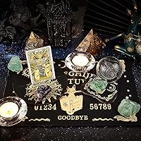 Vista 5 de CREATCABIN Juego de 3 tableros de adivinación de madera, soporte para cartas de tarot, soporte para cartas de tarot, soporte de tarot, soporte