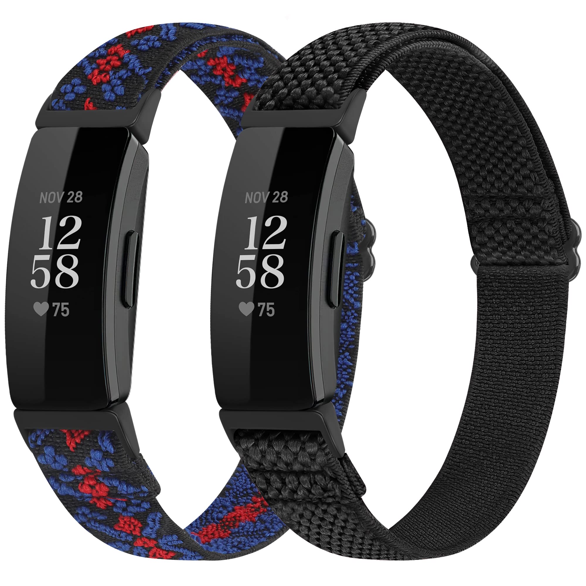 Yunshare Elastisch Nylon Armband Kompatibel mit Fitbit Inspire 3/Inspire 2/Inspire HR/Ace 2/Ace 3 Armband, Atmungsaktives verstellbares Ersatzarmband fur Damen Herren