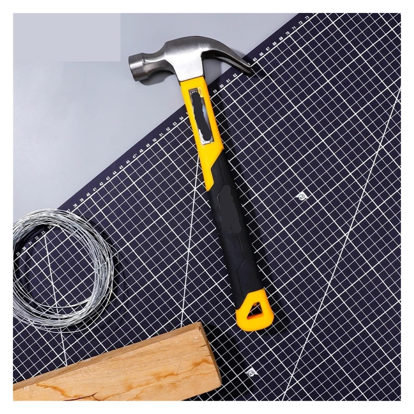 Martillo de garra con mango de fibra, herramientas for trabajar la madera, martillo de acero, cabeza de martillo, herramientas manuales multifunción for reparación del hogar