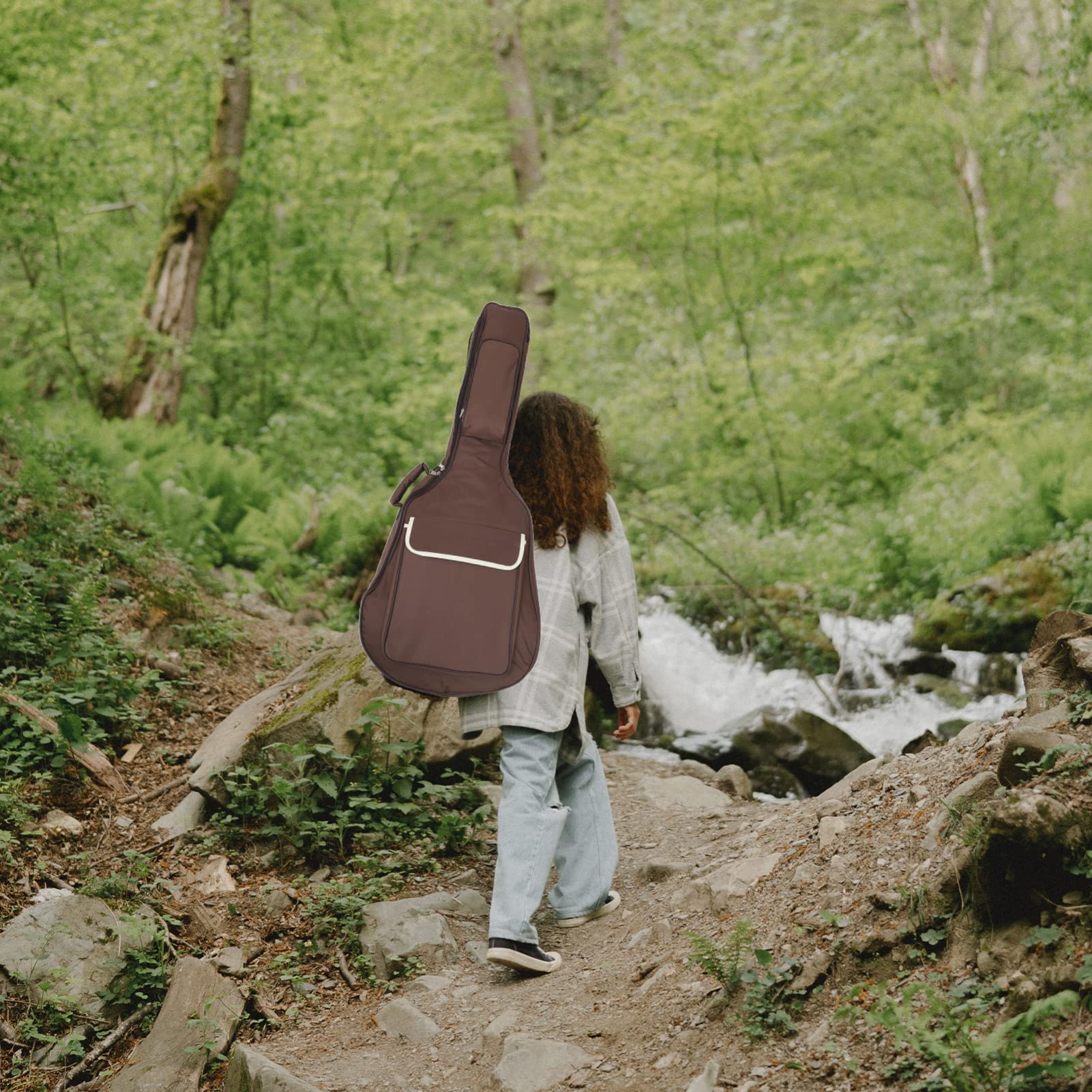 FUNOMOCYA 40/41 Inches Electric Guitar Bag Padded Storage Backpack Extra Pockets for Tuning Clips Picks