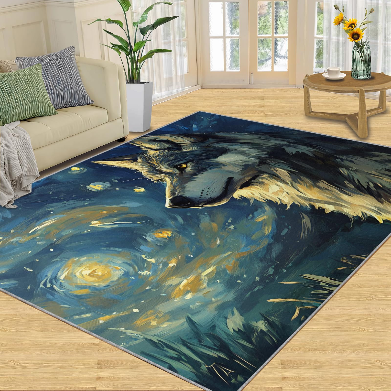Tapis loup ciel étoilé pour réveiller la déco de votre chambre