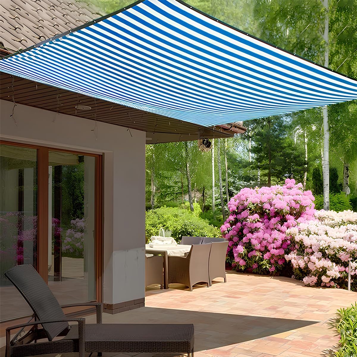 Sonnenblenden für Gewächshäuser, 6x13m Schattierungsgewebe mit Ösen, wasser- und luftdurchlässig, ideale per balcone, terrazza, posto auto coperto e Teichschutz.