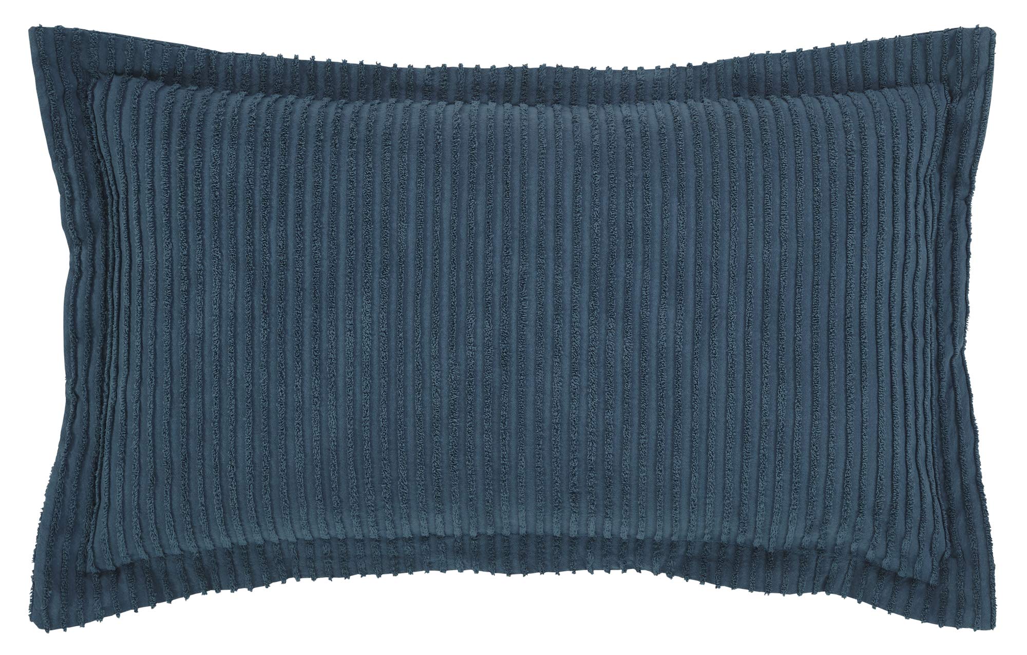 Better Trends Jullian Collection is Super Soft and Light Weight in Bold Stripes Design 100% Cotton Tufted Unique Luxurious Machine Washable Tumble Dry, King Sham, Teal