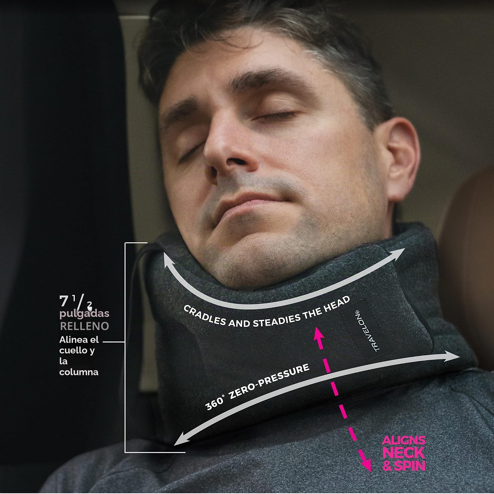 Travelon: Somniwrap - Almohada de Viaje - Gris, Gris, Talla única, Somniwrap - Almohada de Viaje
