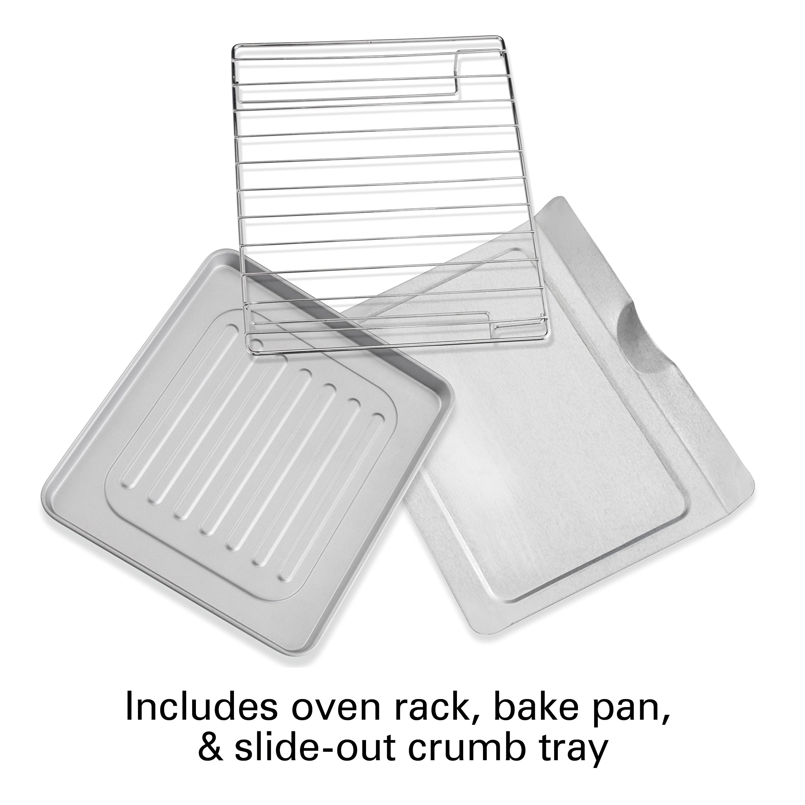 Hamilton Beach 4-Slice Countertop Toaster Oven with Bake Pan, Stainless Steel (31143)